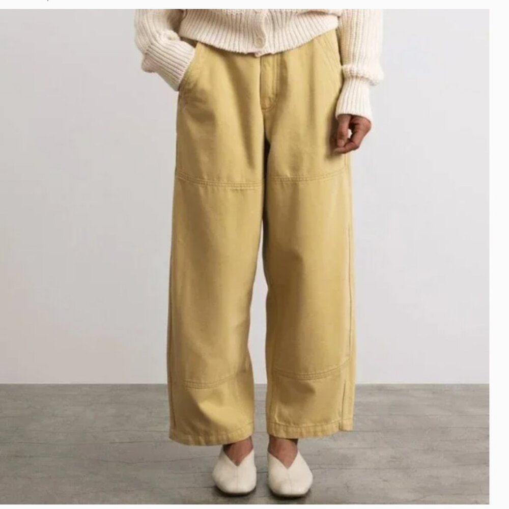 OZMA pale yellow Wide-Leg Pants